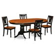 Pemberly Row 5-Piece Wood Dining Set in Black and Cherry Finish