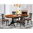 Pemberly Row 5-Piece Dining Set with Butterfly Leaf in Faux Leather Black/Cherry