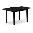Pemberly Row Rectangular 3-Piece Dining Set Faux Leather Black Finish
