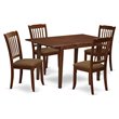 Pemberly Row 5-Piece Wood Dining Set with Fabric Seat in Mahogany