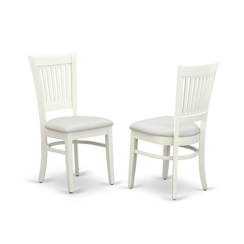 Pemberly Row 5-Piece Rubber Wood Dining Set with Linen Seat in White