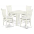 Pemberly Row 5-Piece Rubber Wood Dining Set with Linen Seat in White