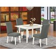 Pemberly Row Rectangular 5-Piece Wood Dining Table Set in Linen White