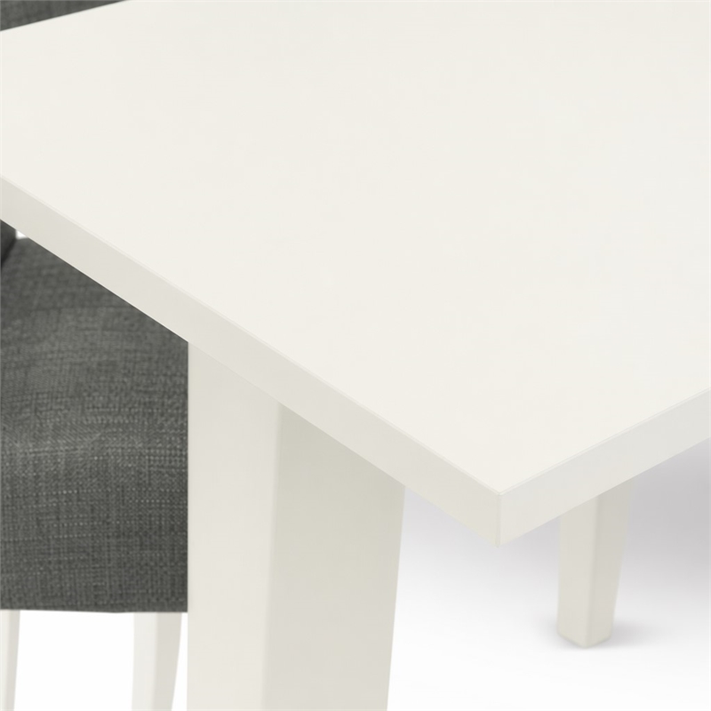 Pemberly Row Rectangular 5-Piece Wood Dining Table Set in Linen White