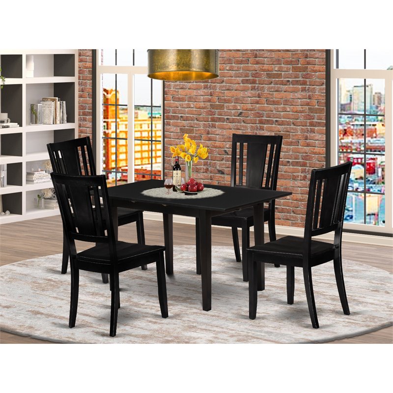Pemberly Row 5-Piece Rectangular Dining Set in Black Finish
