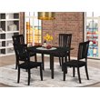 Pemberly Row 5-Piece Rectangular Dining Set in Black Finish