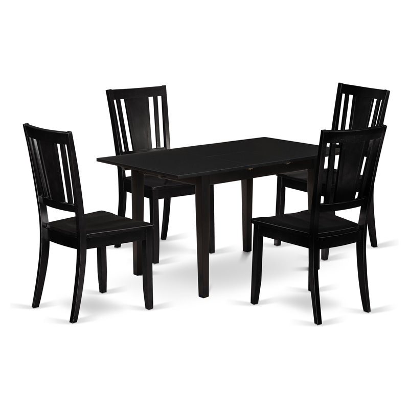 Pemberly Row 5-Piece Rectangular Dining Set in Black Finish