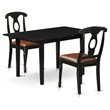 Pemberly Row 3-Piece Faux Leather & Wood Dining Set with Black Finish