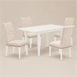 Pemberly Row 5-Piece Wood Dinette Set with Button-Tufted Chairs in White