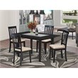 Pemberly Row 5-Piece Black Rectangular Dining Set with Faux Leather Seats