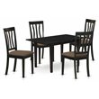 Pemberly Row 5-Piece Black Rectangular Dining Set with Faux Leather Seats