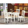 Pemberly Row 5-Piece Rectangular Wood Dining Set in Linen White Finish