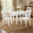 Pemberly Row 5-Piece Rectangular Wood Dining Set in Linen White Finish