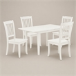 Pemberly Row 5-Piece Rectangular Wood Dining Set in Linen White Finish