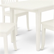 Pemberly Row 5-Piece Rectangular Wood Dining Set in Linen White Finish