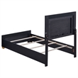 Pemberly Row Twin Size LED Headboard Bed in Black with Gold Legs