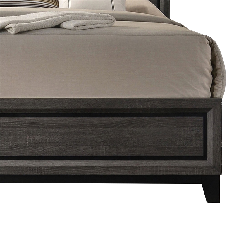 Pemberly Row Full Size Panel Bed in Gray and Black Wood Finish