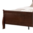 Pemberly Row Full Size Sleigh Panel Bed in Dark Cherry Brown Solid Wood