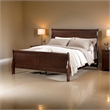 Pemberly Row Full Size Sleigh Panel Bed in Dark Cherry Brown Solid Wood