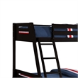 Pemberly Row Twin over Full Bunk Bed with Ladder and 2 Drawers in Black
