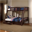 Pemberly Row Twin over Full Bunk Bed with 2 Drawers in Espresso Brown