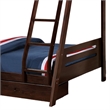 Pemberly Row Twin over Full Bunk Bed with 2 Drawers in Espresso Brown