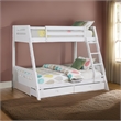 Pemberly Row Twin over Full Bunk Bed with Ladder and 2 Drawers in White
