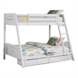 Pemberly Row Twin over Full Bunk Bed with Ladder and 2 Drawers in White
