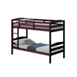 Pemberly Row Twin Bunk Bed with Arch Slat Design in Espresso Brown