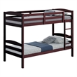 Pemberly Row Twin Bunk Bed with Arch Slat Design in Espresso Brown