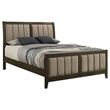 Pemberly Row Queen Bed with Channel Tufted Headboard in Dark Brown