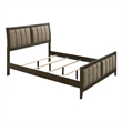 Pemberly Row Queen Bed with Channel Tufted Headboard in Dark Brown