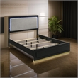 Pemberly Row King Bed with LED Tall Headboard in Gray and Black