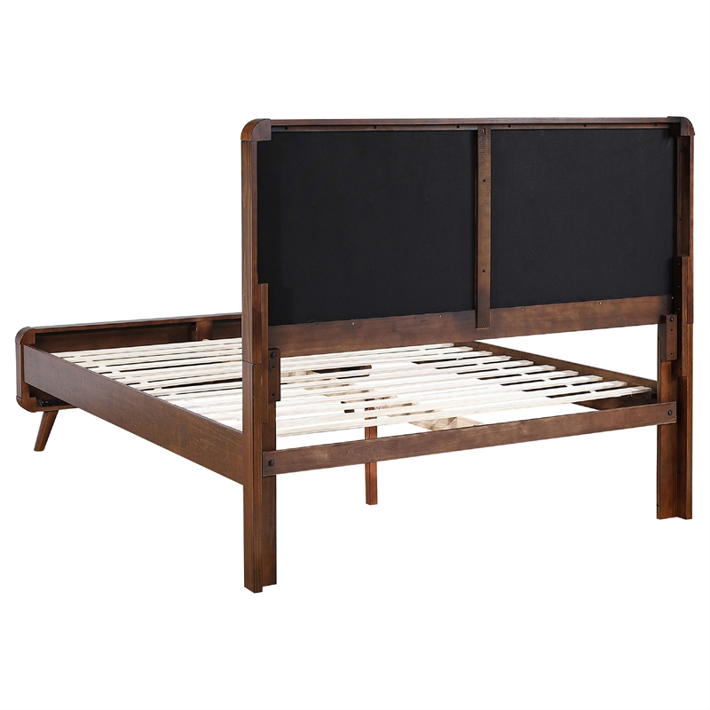 Pemberly Row 4 Piece Queen Bedroom Set in Walnut Brown and Dark Gray