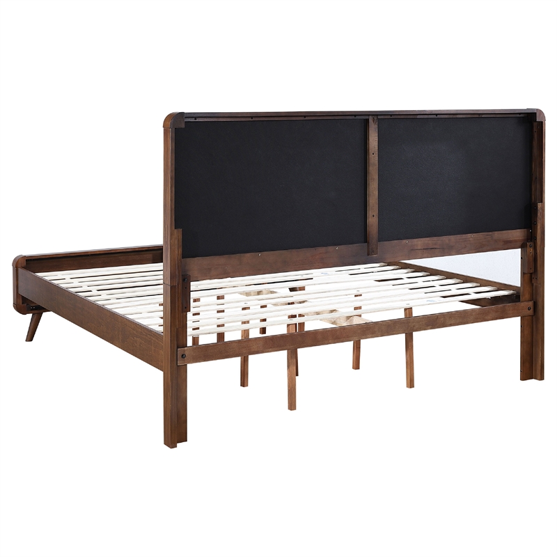 Pemberly Row 4 Piece King Bedroom Set in Walnut Brown and Dark Gray