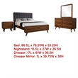Pemberly Row 4 Piece King Bedroom Set in Walnut Brown and Dark Gray