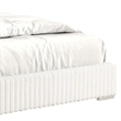 Pemberly Row King Bed with Channel Tufted Wingback in White Fur Chenille