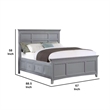 Pemberly Row Queen Bed with Crown Moulding and Storage Drawers in Gray