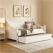 Pemberly Row Twin Daybed with Trundle and Molded Details in White