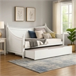 Pemberly Row Twin Daybed with Trundle and Molded Details in White