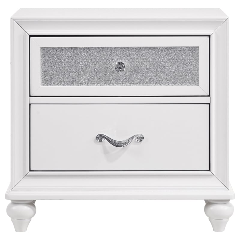 Pemberly Row 4 Piece King Bedroom Set with Tufted Wingback in White