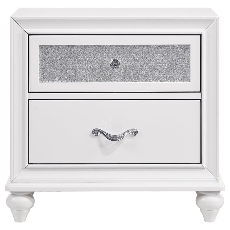 Pemberly Row 4 Piece King Bedroom Set with Tufted Wingback in White