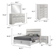 Pemberly Row 5 Piece California King Bedroom Set in Glam White