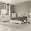 Pemberly Row 5 Piece Full Bedroom Set with Glitter Accent in White