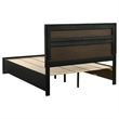 Pemberly Row 4 Piece Queen Bedroom Set with Glitter Accent in Black