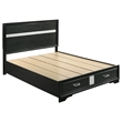 Pemberly Row 5 Piece Queen Bedroom Set with Glitter Accent in Black