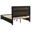 Pemberly Row 5 Piece Queen Bedroom Set with Glitter Accent in Black
