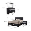 Pemberly Row 4 Piece King Storage Bedroom Set with Glitter in Black