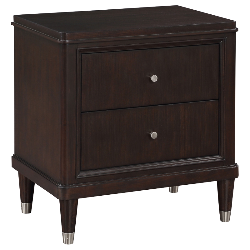 Pemberly Row 4 Piece Queen Poster Bedroom Set in Modern Dark Brown