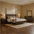 Pemberly Row 4 Piece Queen Poster Bedroom Set in Modern Dark Brown
